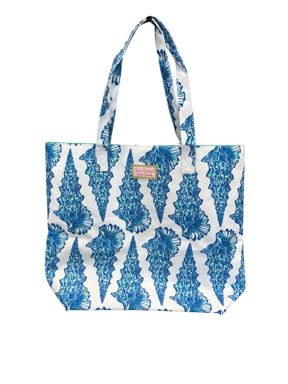 Lilly Pulitzer White and Blue Seashell Pattern Tote
